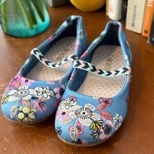 Dream Pairs Floral Embroidered Blue Kids Dress Shoes